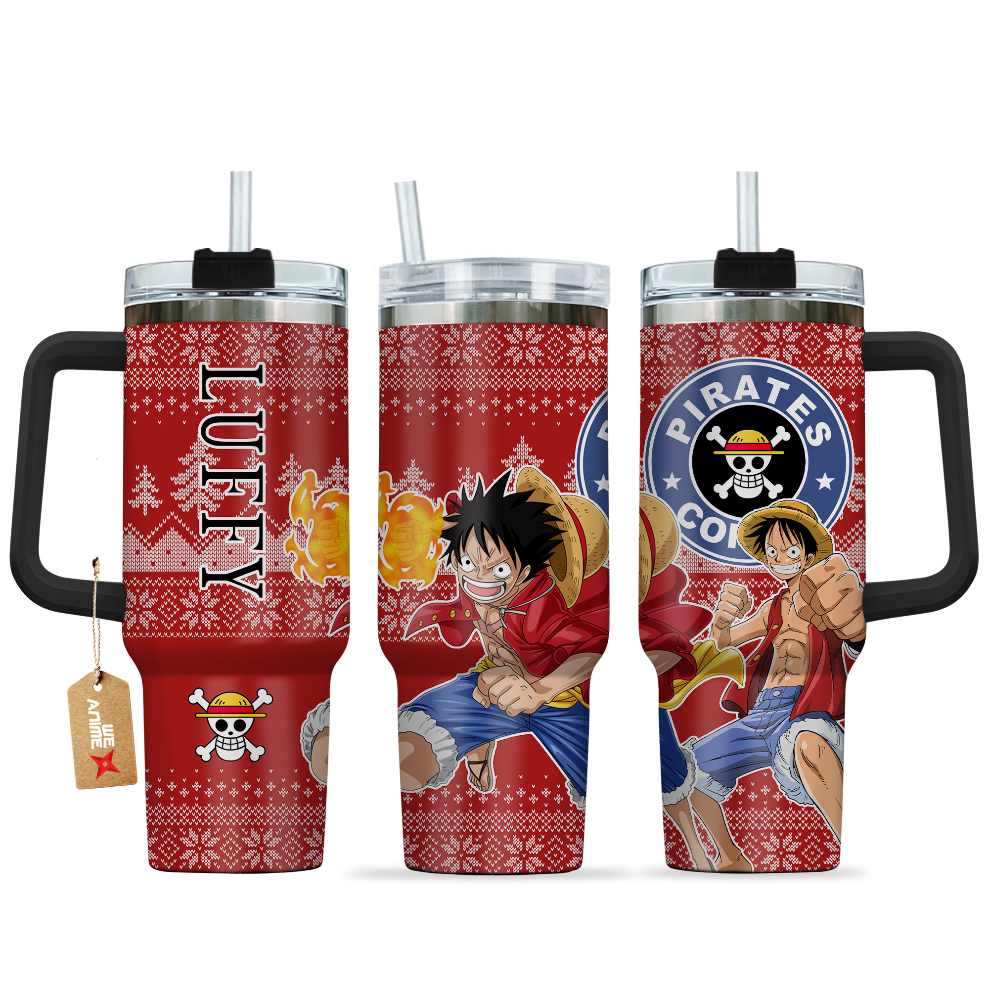 Monkey D. Luffy One Piece Anime Custom Stanley Quencher 40oz Stainless Steel Tumbler With Handle