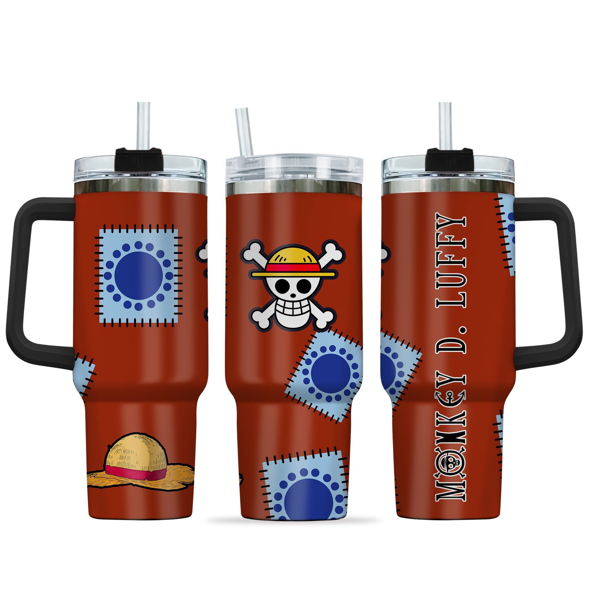 Monkey D. Luffy Wano Arc One Piece Anime Custom Stanley Quencher 40oz Stainless Steel Tumbler With Handle