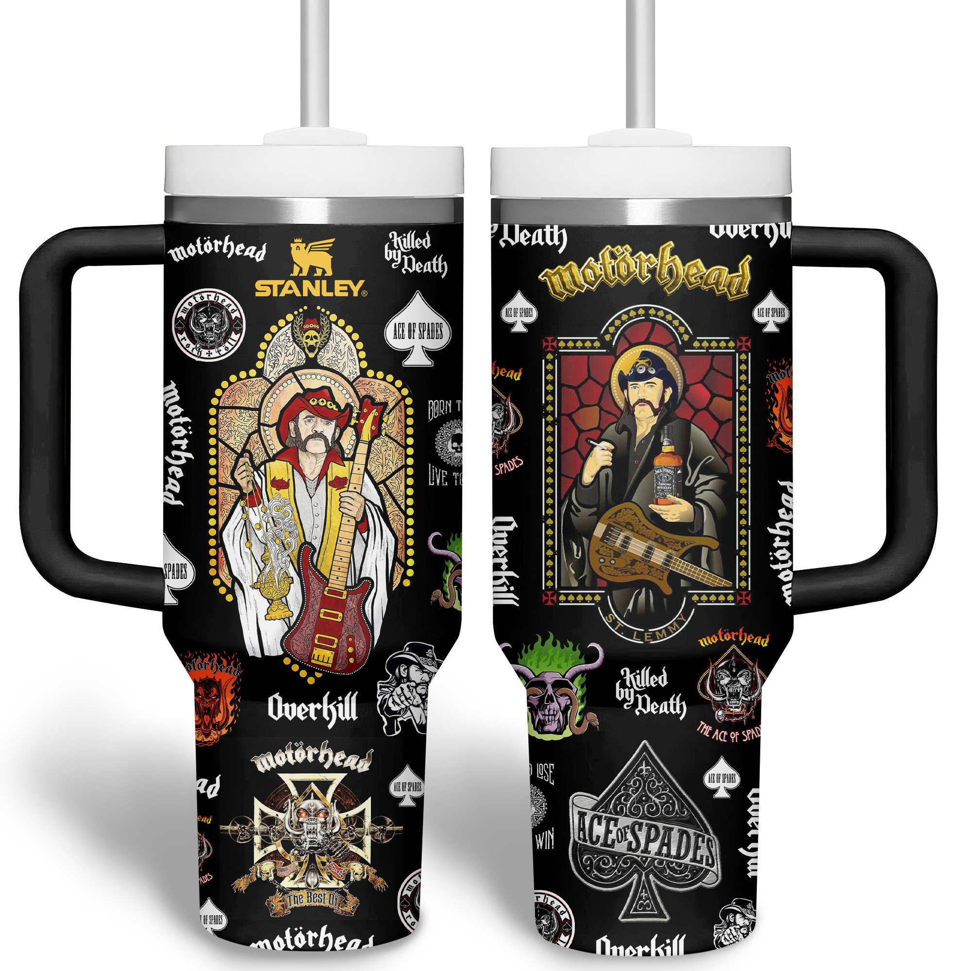 Motorhead Music Custom Stanley Quencher 40oz Stainless Steel Tumbler With Handle