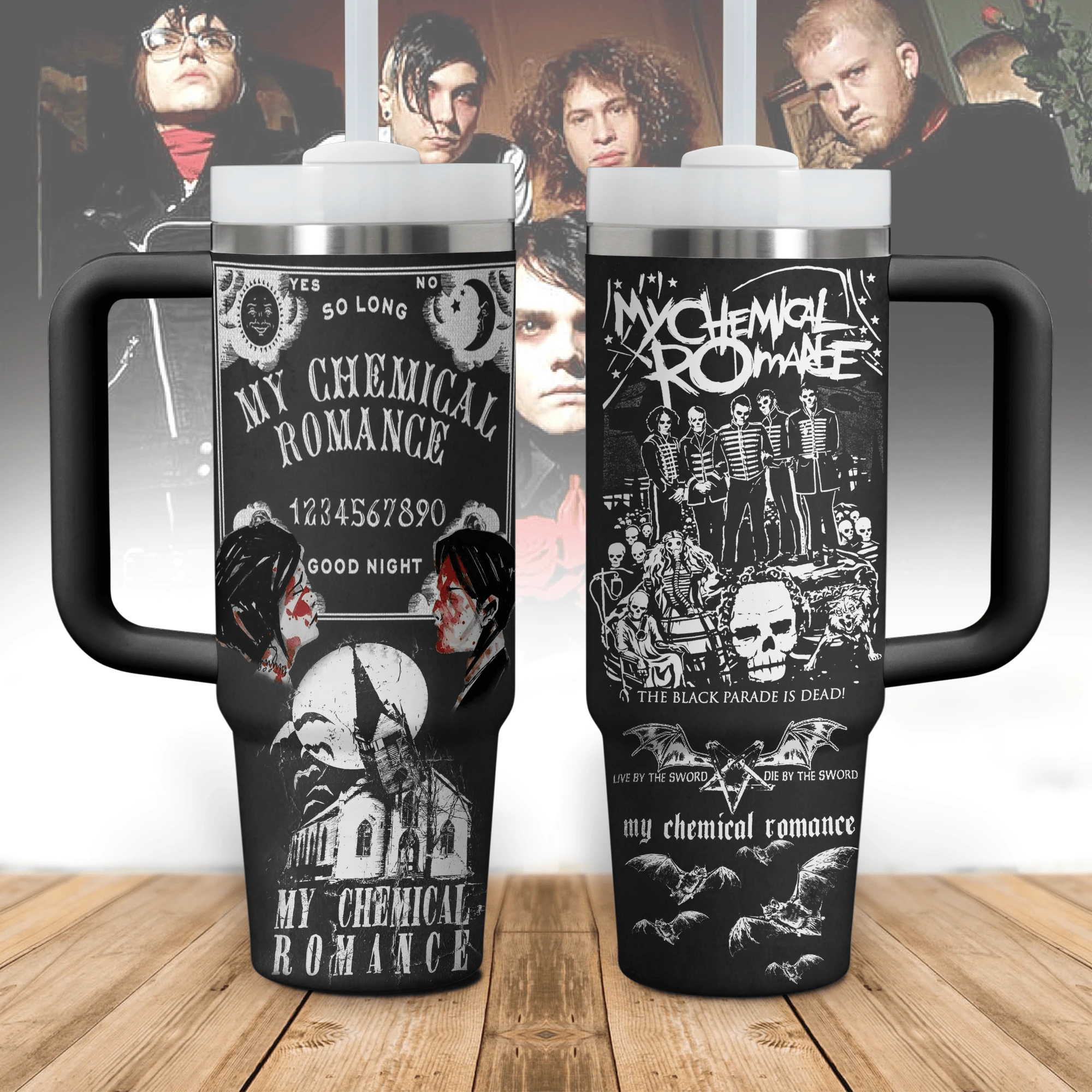 My Chemical Romance Music Custom Stanley Quencher 40oz Stainless Steel Tumbler With Handle
