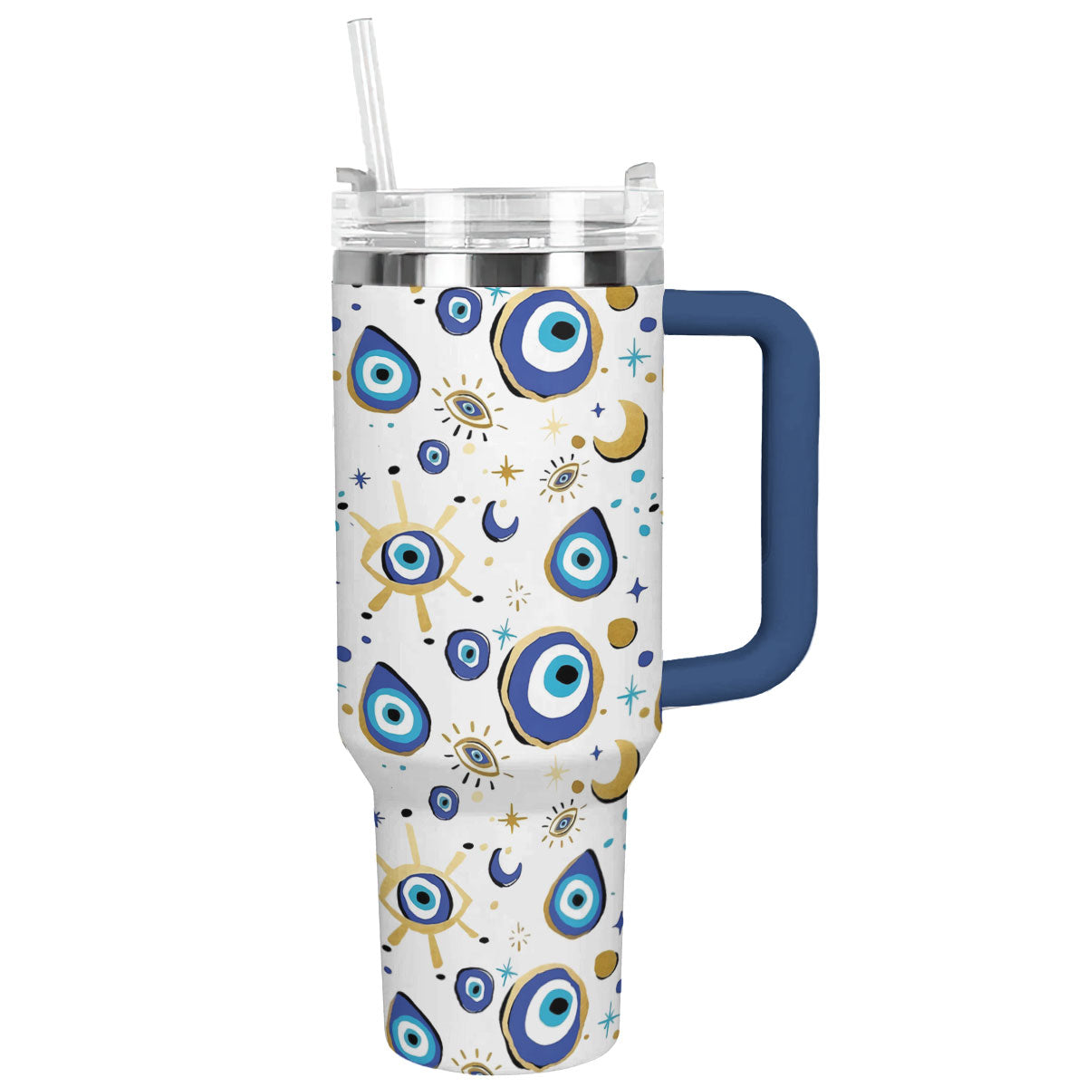 Mystic Evil Eye Custom Stanley Quencher 40oz Stainless Steel Tumbler With Handle