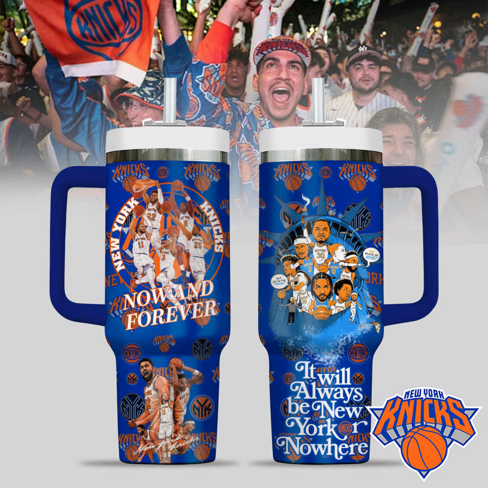 New York Knicks NBA Custom Stanley Quencher 40oz Stainless Steel Tumbler With Handle