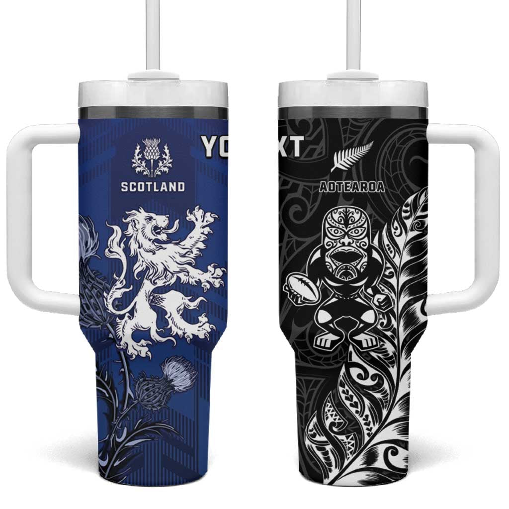 New Zealand And Scotland Rugby Custom Stanley Quencher 40oz Stainless Steel Tumbler With Handle