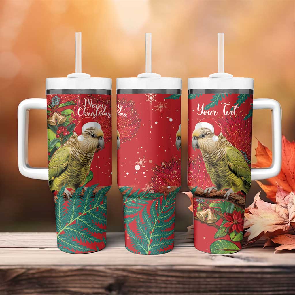 New Zealand Kakapo Christmas Meri Kirihimete Silver Fern Mix Pohutukawa Custom Stanley Quencher 40oz Stainless Steel Tumbler With Handle