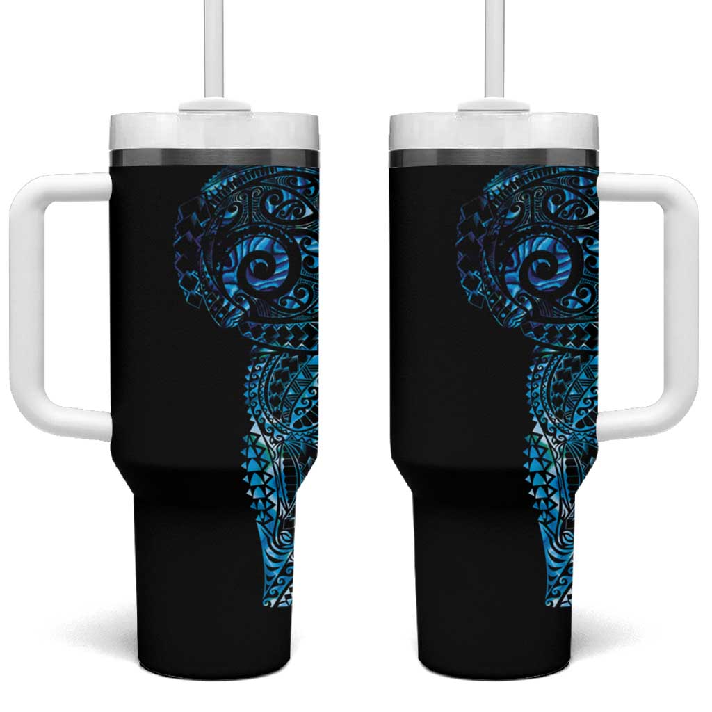New Zealand Maori Koru Art Traditional Tattoo Custom Stanley Quencher 40oz Stainless Steel Tumbler With Handle