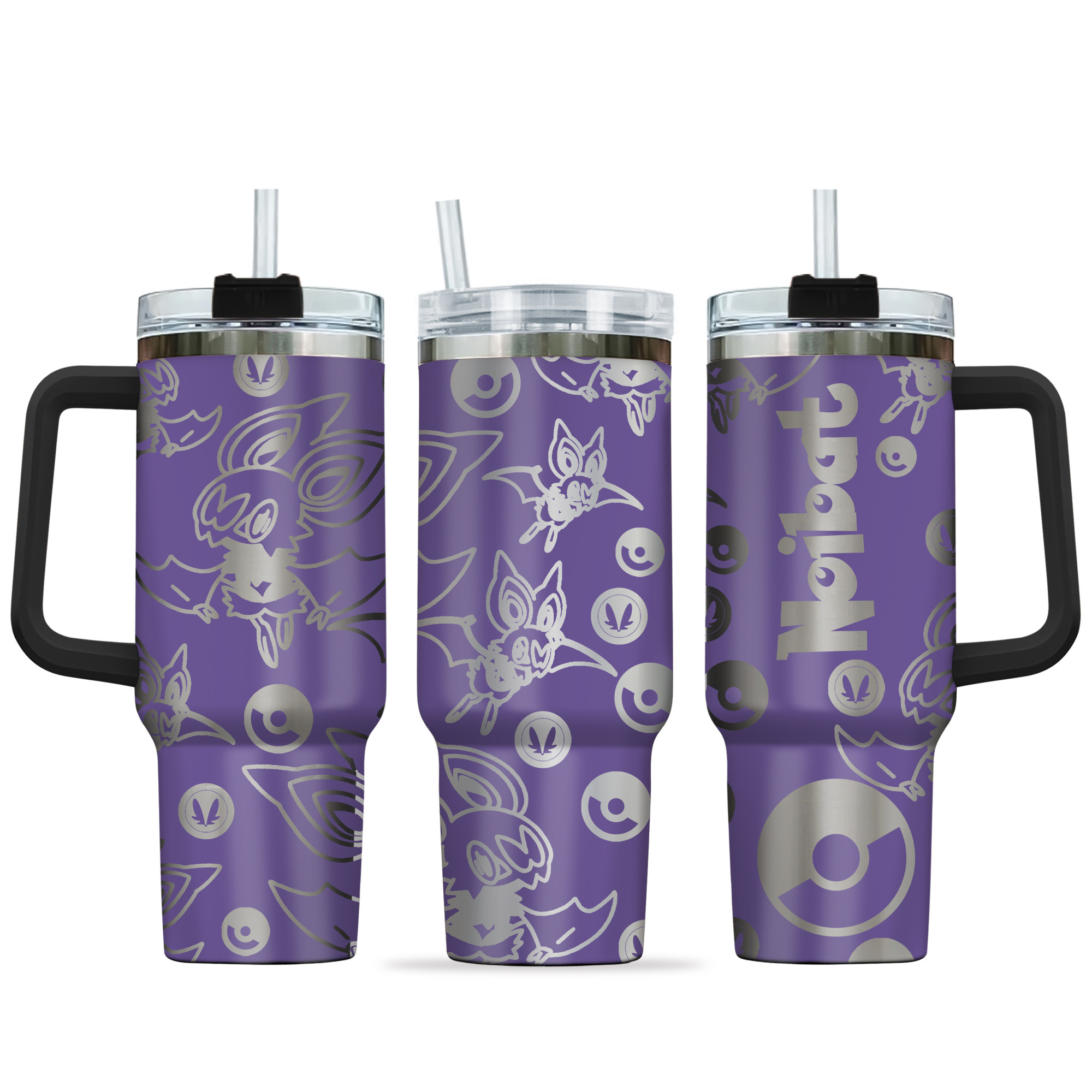 Noibat Pokemon Anime Custom Stanley Quencher 40oz Stainless Steel Tumbler With Handle