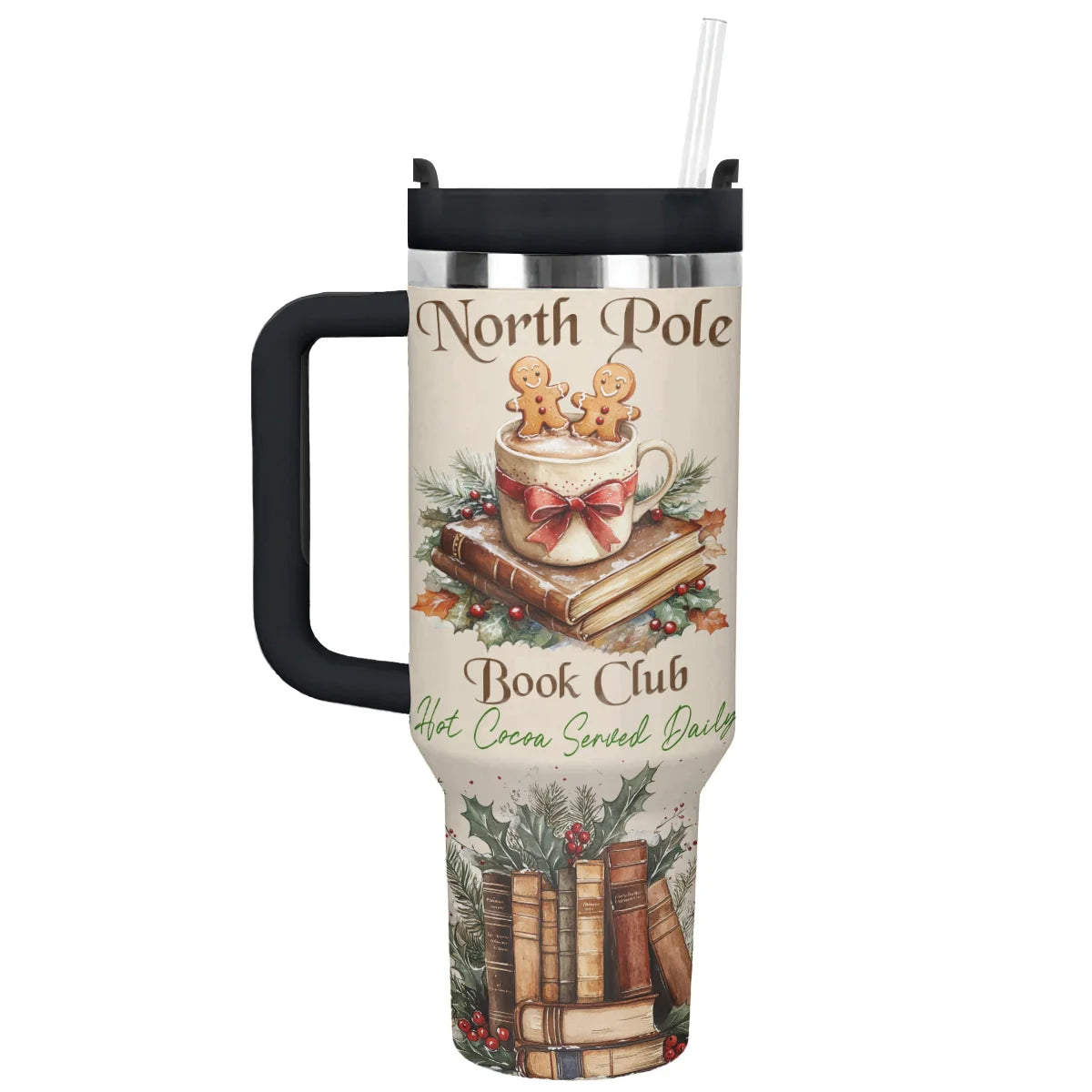 North Pole Book Custom Stanley Quencher 40oz Stainless Steel Tumbler With Handle