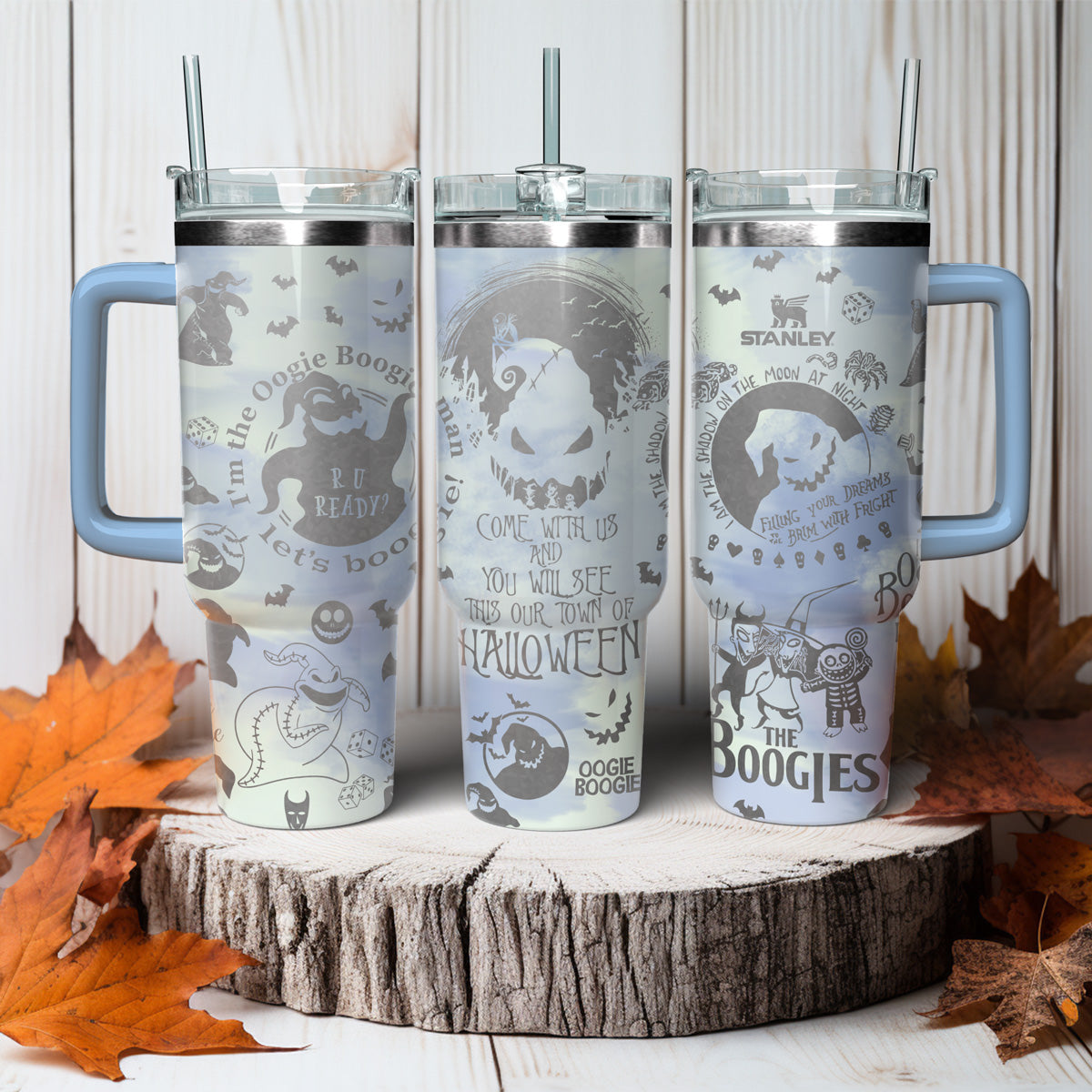 Oogie Boogie The Nightmare Before Christmas Movies Custom Stanley Quencher 40oz Stainless Steel Tumbler With Handle