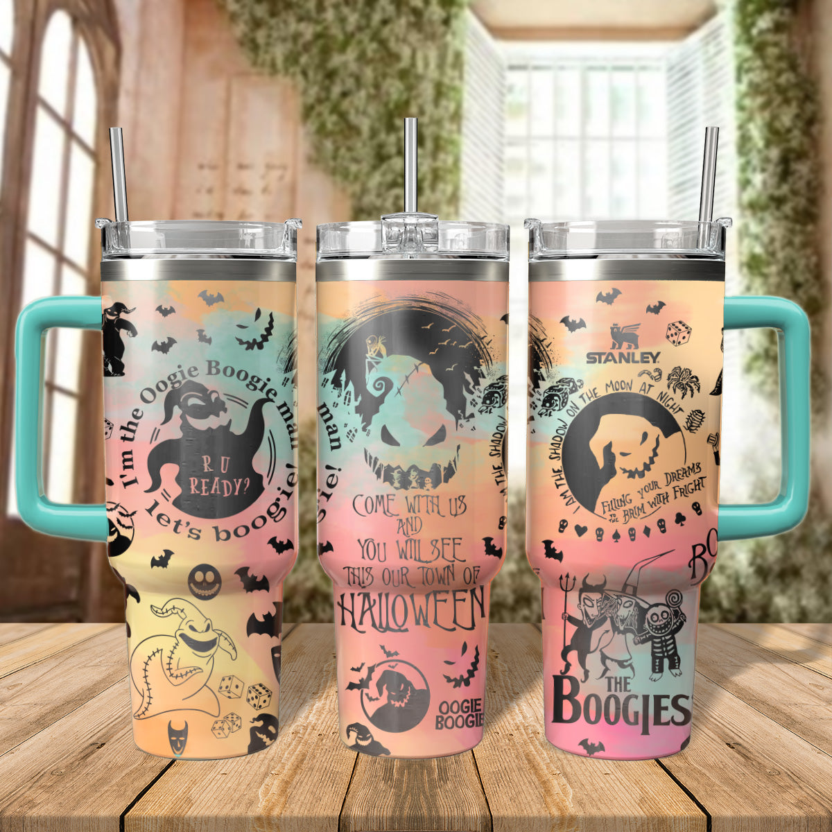 Oogie Boogie The Nightmare Before Christmas Movies Custom Stanley Quencher 40oz Stainless Steel Tumbler With Handle
