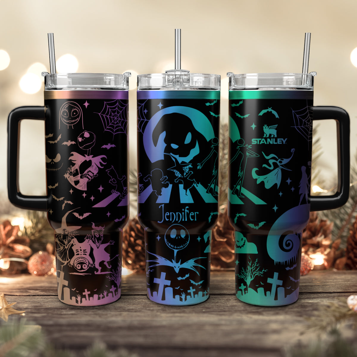 Oogie Boogie The Nightmare Before Christmas Movies Custom Stanley Quencher 40oz Stainless Steel Tumbler With Handle