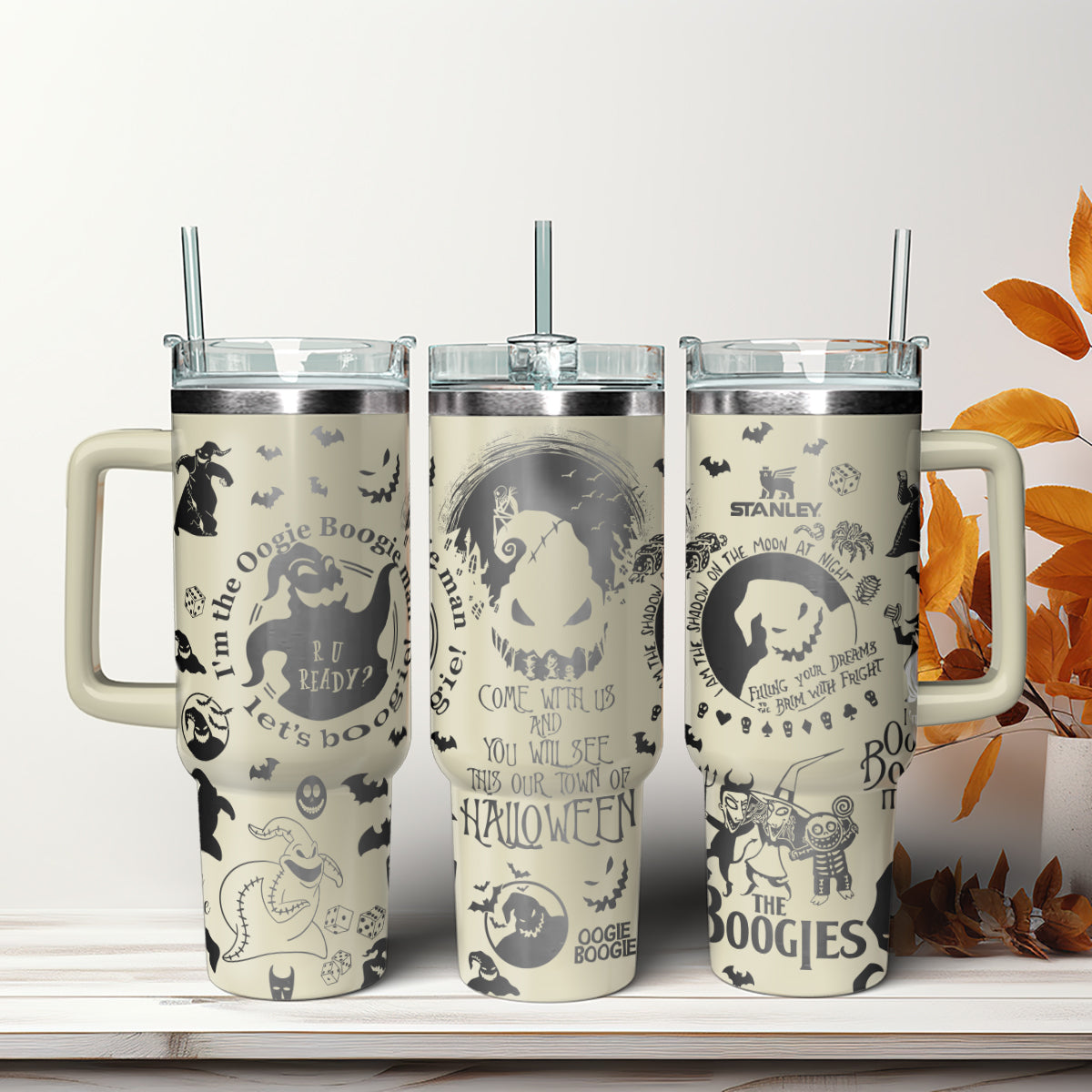 Oogie Boogie The Nightmare Before Christmas Movies Custom Stanley Quencher 40oz Stainless Steel Tumbler With Handle