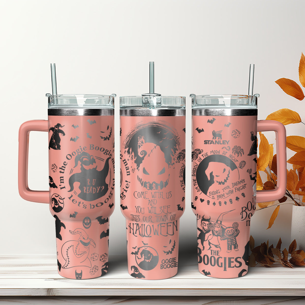 Oogie Boogie The Nightmare Before Christmas Movies Custom Stanley Quencher 40oz Stainless Steel Tumbler With Handle