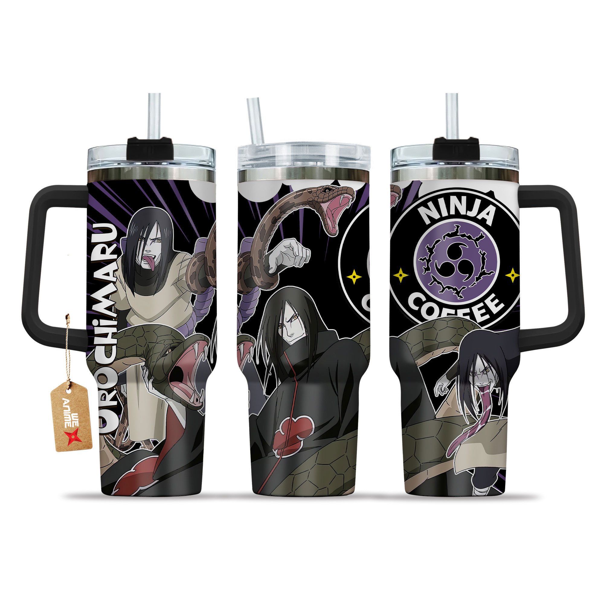 Orochimaru Naruto Anime Custom Stanley Quencher 40oz Stainless Steel Tumbler With Handle