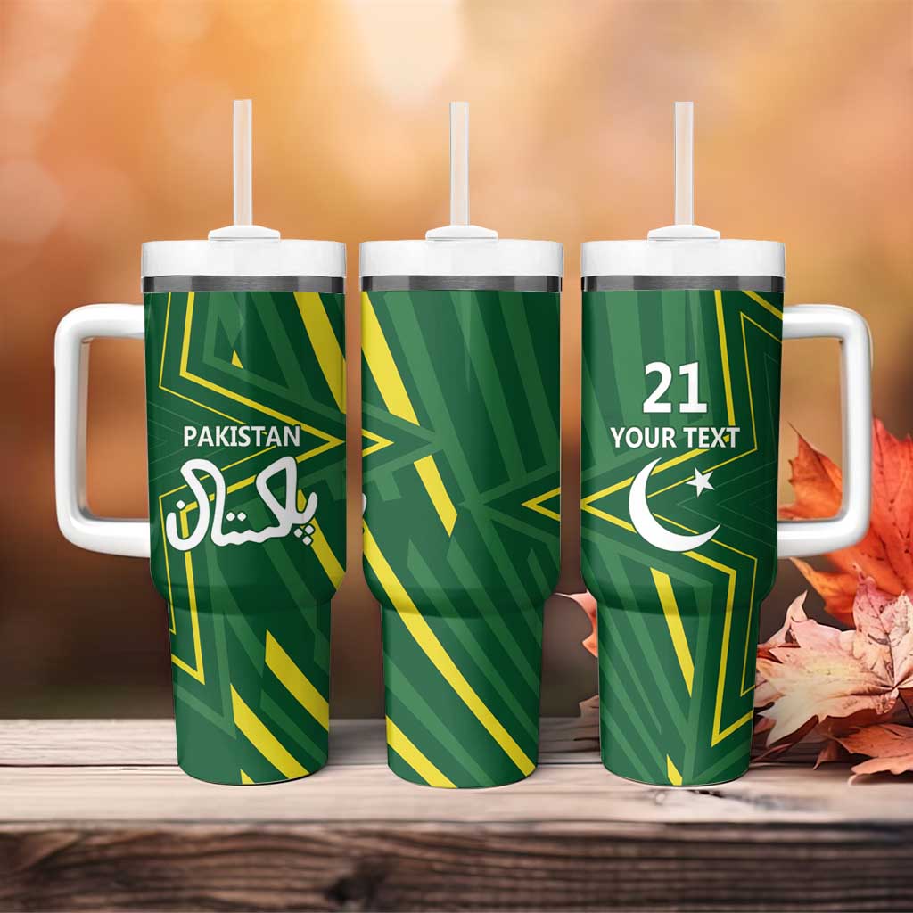 Pakistan Cricket Shaheen Falcon Go Champions Custom Stanley Quencher 40oz Stainless Steel Tumbler With Handle