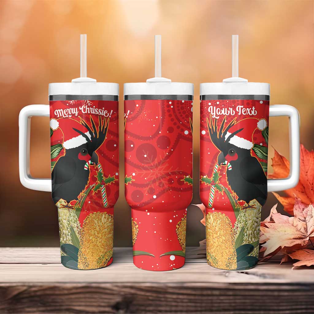 Palm Cockatoo Australia Christmas Merry Chrissie - Banksia Flowers Custom Stanley Quencher 40oz Stainless Steel Tumbler With Handle
