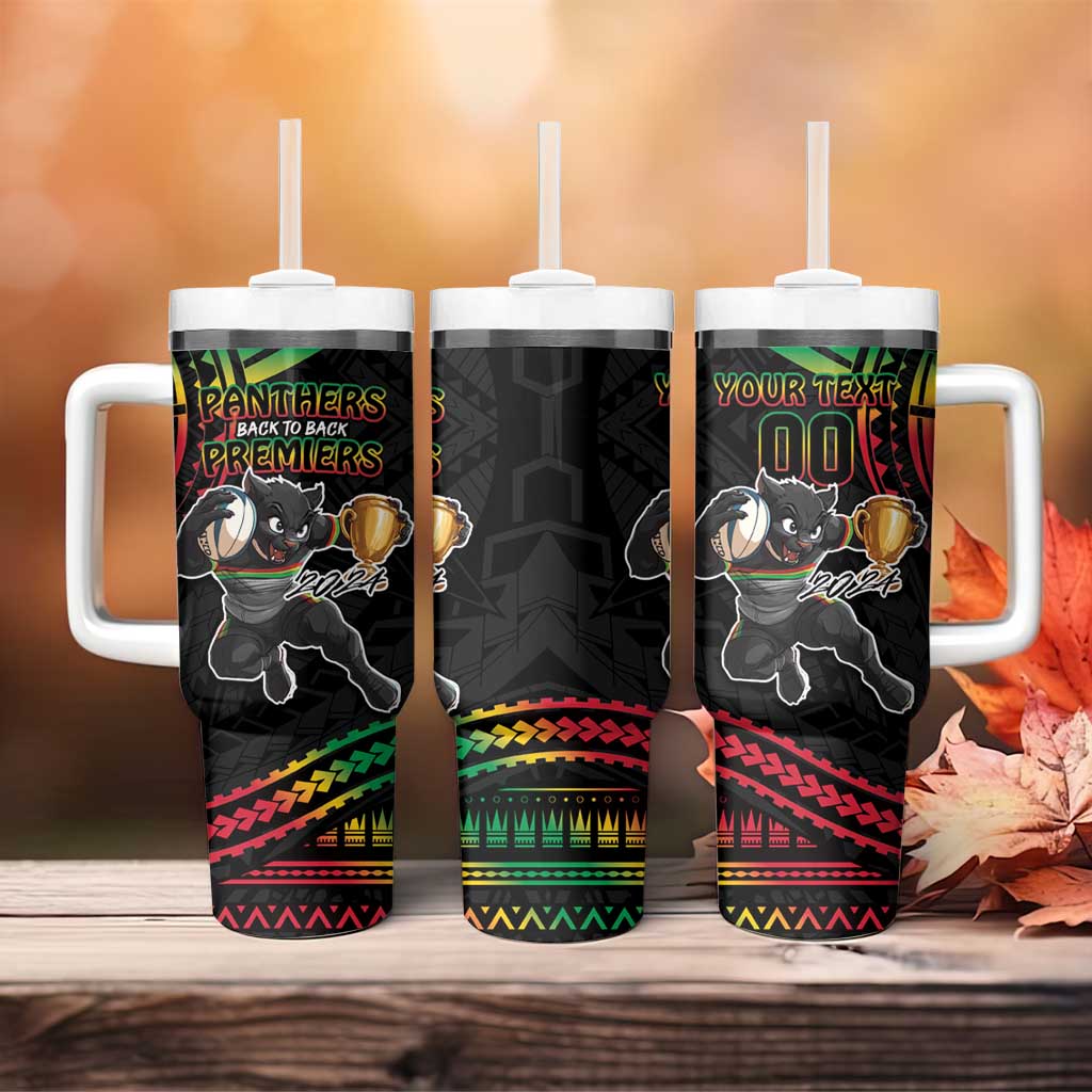 Panthers Champion Grand Final 2024 With Polynesian Style Custom Stanley Quencher 40oz Stainless Steel Tumbler With Handle