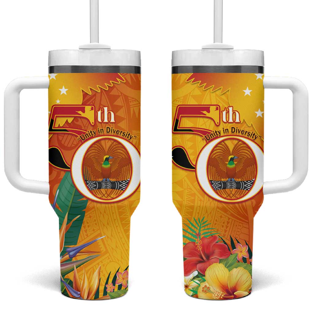 Papua New Guinea Independence Day Custom Stanley Quencher 40oz Stainless Steel Tumbler With Handle
