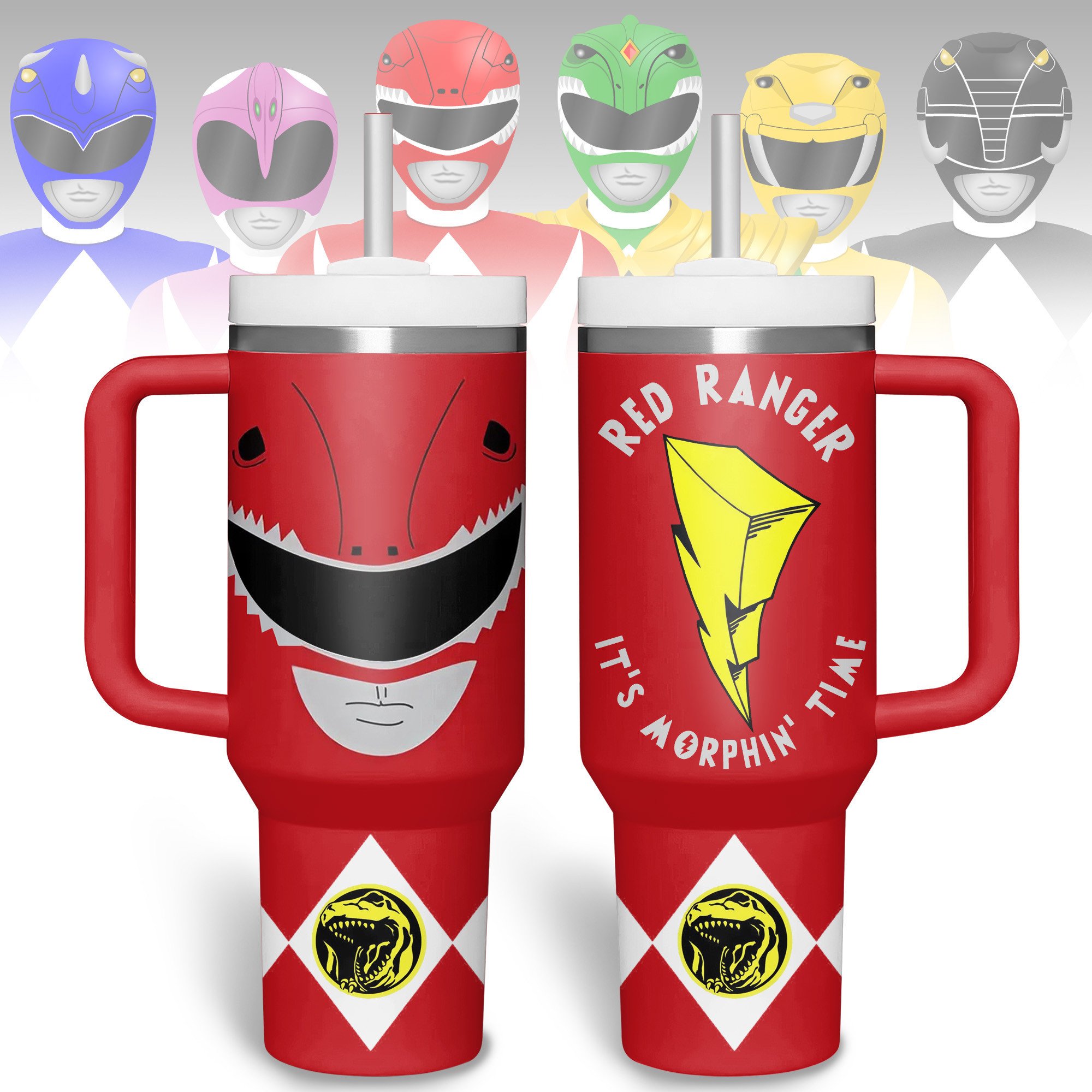 Power Rangers Movies Custom Stanley Quencher 40oz Stainless Steel Tumbler With Handle