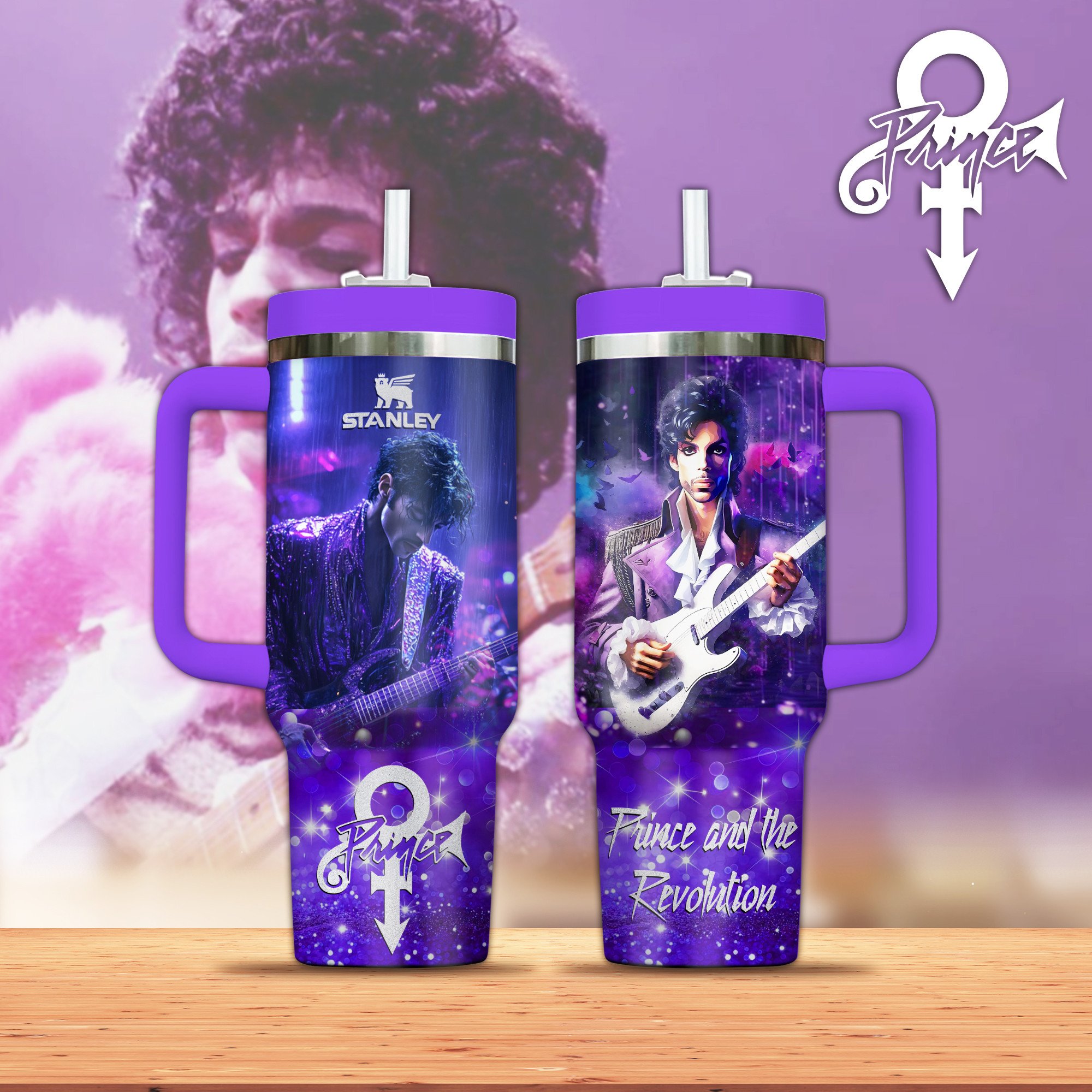 Prince Music Custom Stanley Quencher 40oz Stainless Steel Tumbler With Handle