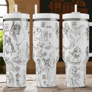 Rapunzel Tangled Cartoon Custom Stanley Quencher 40oz Stainless Steel Tumbler With Handle