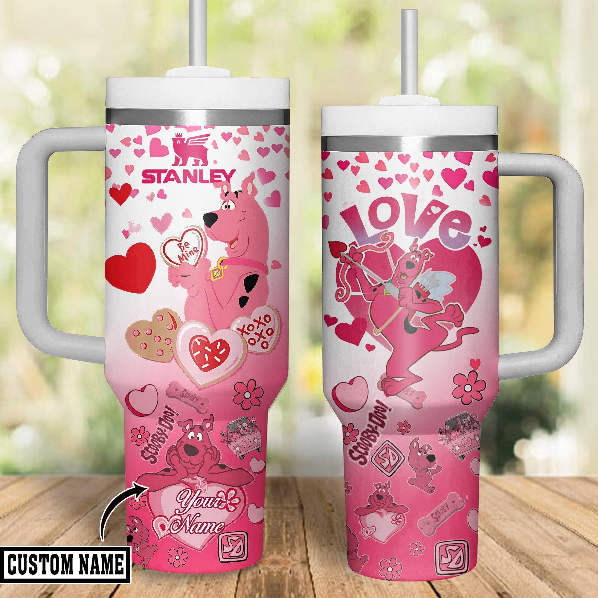 Scooby-Doo Cartoon Custom Stanley Quencher 40oz Stainless Steel Tumbler With Handle