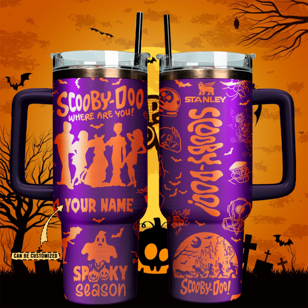 Scooby-Doo x Halloween Custom Stanley Quencher 40oz Stainless Steel Tumbler With Handle