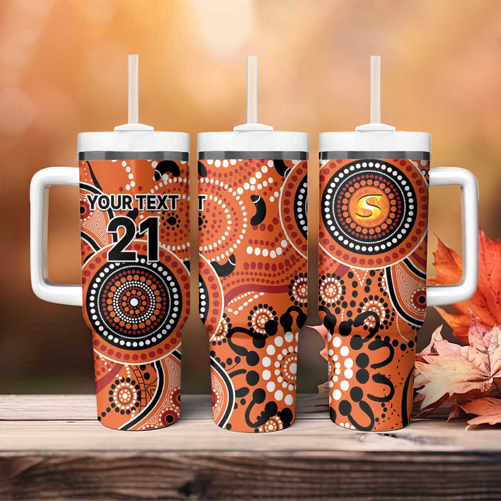 Scorchers Cricket Australian Aboriginal Custom Stanley Quencher 40oz Stainless Steel Tumbler With Handle