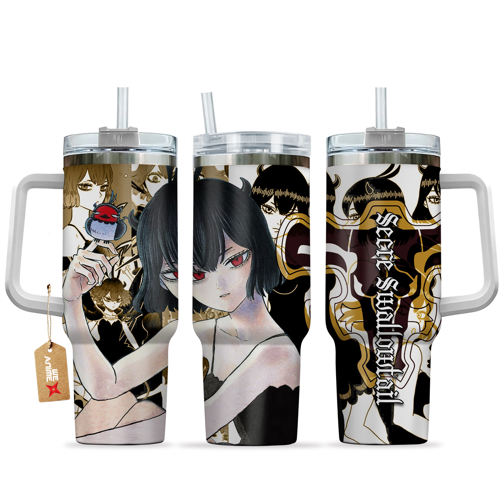 Secre Swallowtail (Nero) Black Clover Anime Custom Stanley Quencher 40oz Stainless Steel Tumbler With Handle