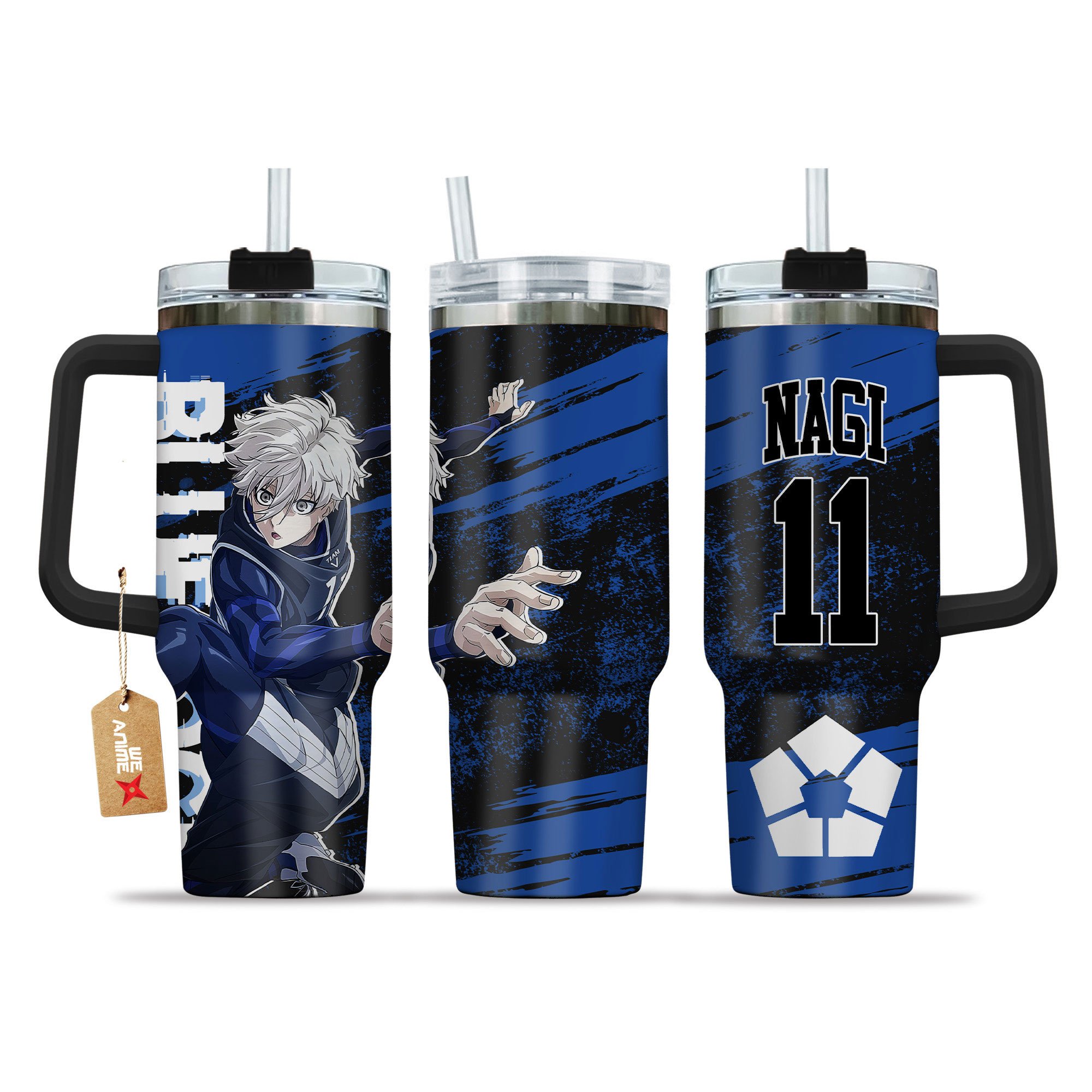 Seishiro Nagi 11 Blue Lock Anime Custom Stanley Quencher 40oz Stainless Steel Tumbler With Handle