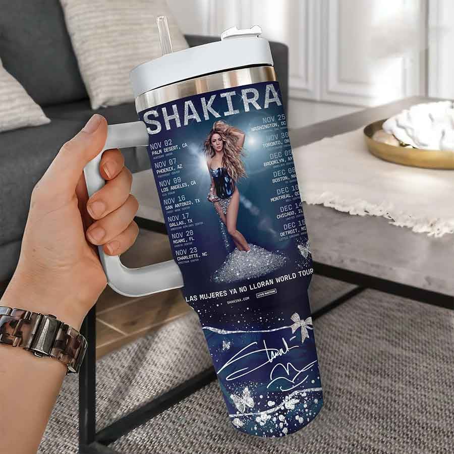 Shakira Music Custom Stanley Quencher 40oz Stainless Steel Tumbler With Handle