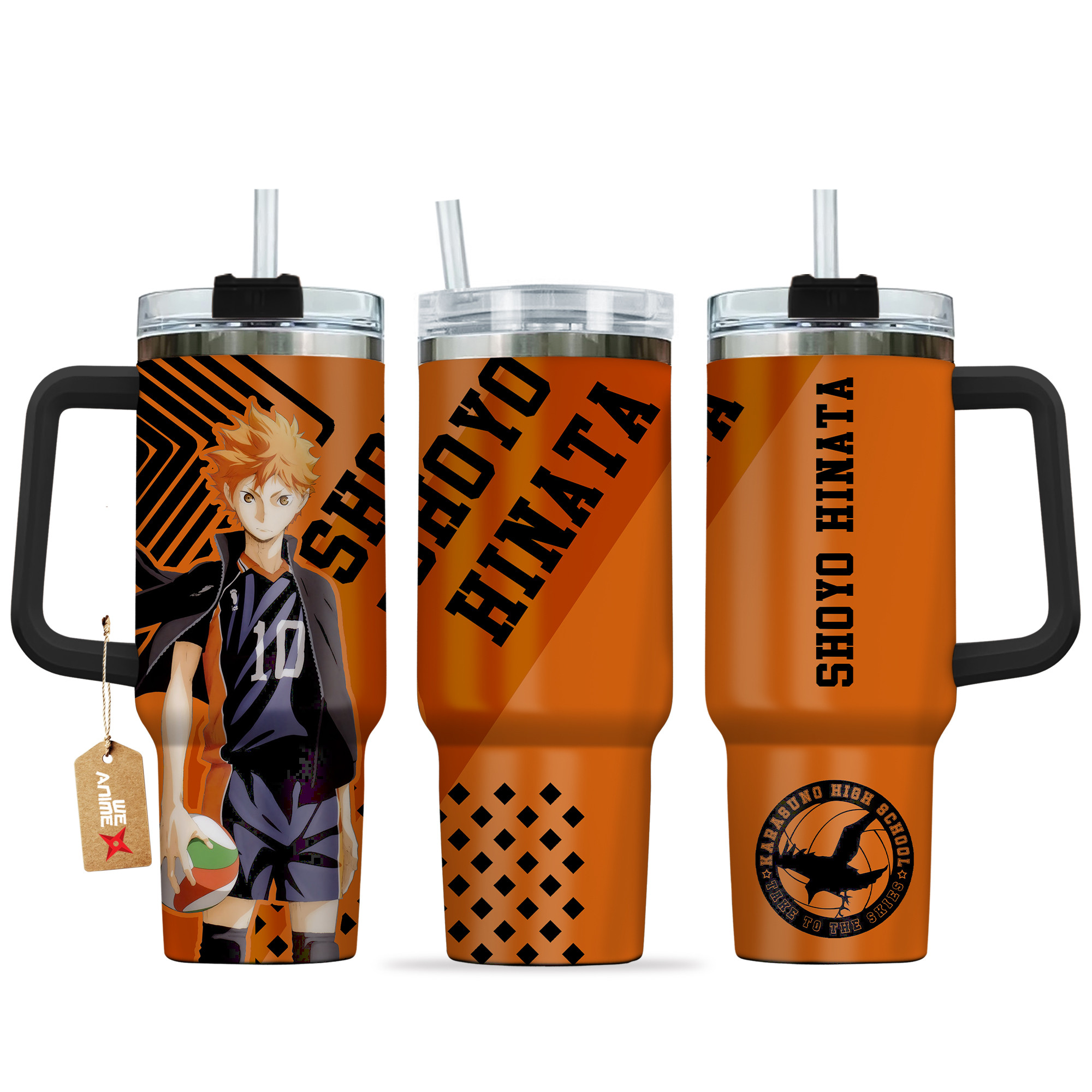 Shoyo Hinata Haikyu!! Anime Custom Stanley Quencher 40oz Stainless Steel Tumbler With Handle