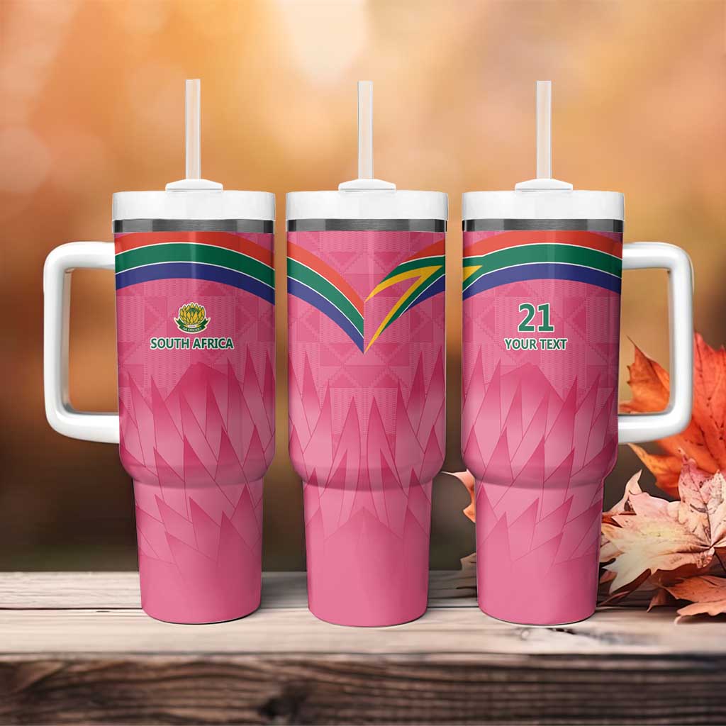 South Africa Cricket Proteas Pink Custom Stanley Quencher 40oz Stainless Steel Tumbler With Handle