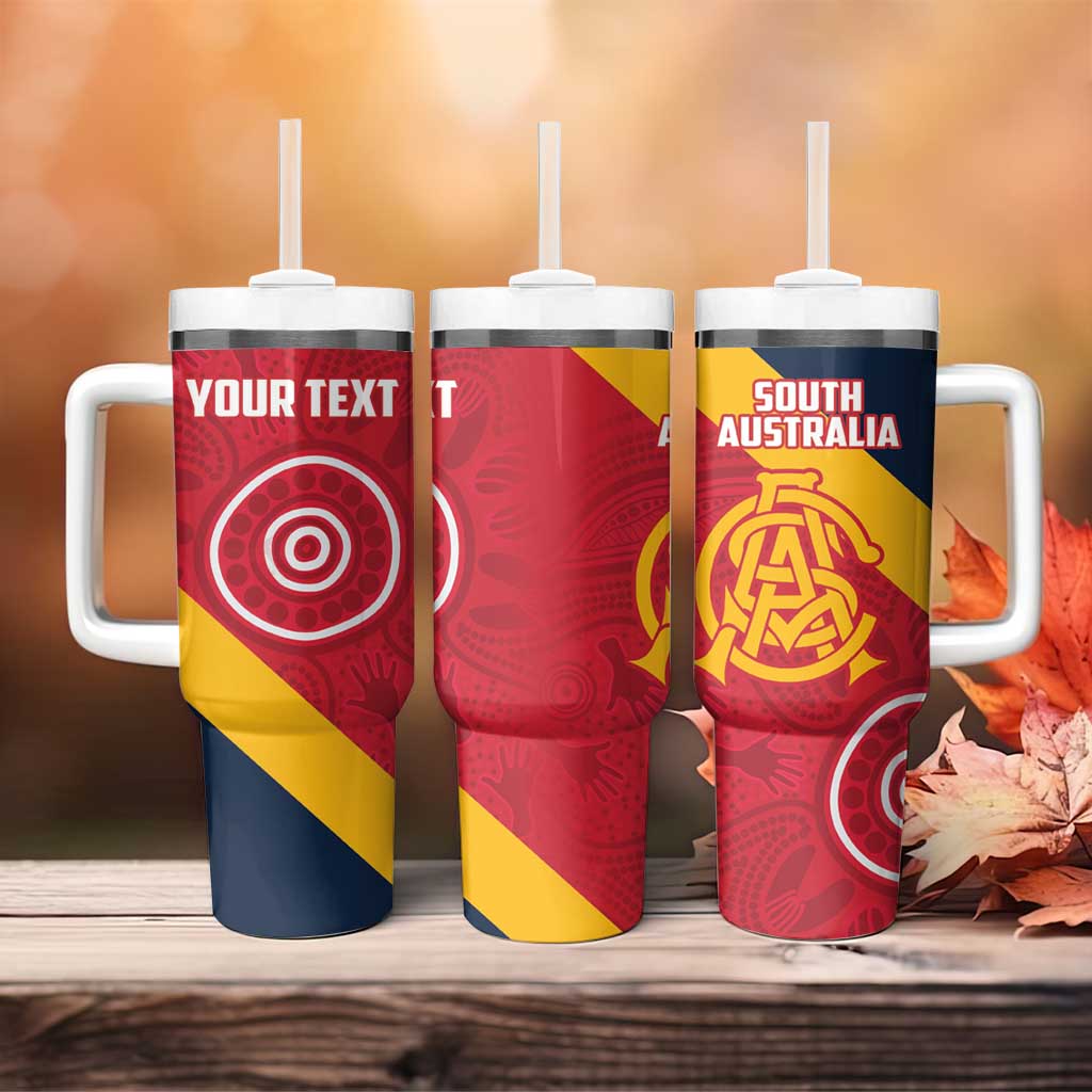South Australia Cricket Go Champions - Aboriginal Art Custom Stanley Quencher 40oz Stainless Steel Tumbler With Handle