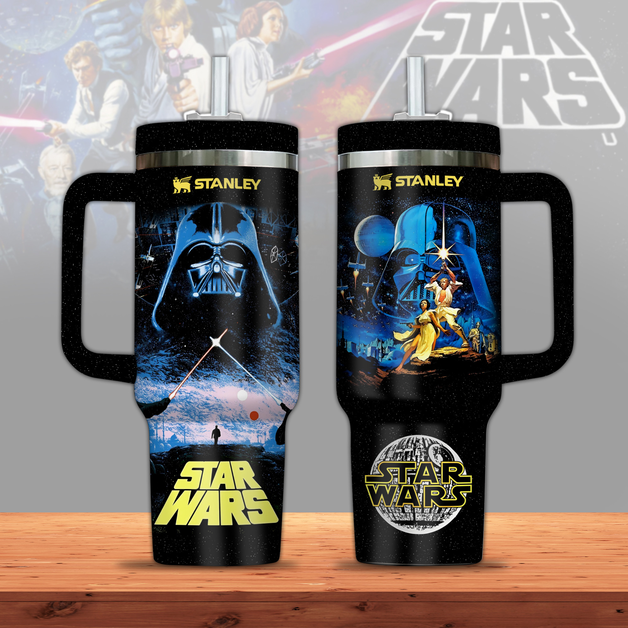 Star Wars Movies Custom Stanley Quencher 40oz Stainless Steel Tumbler With Handle
