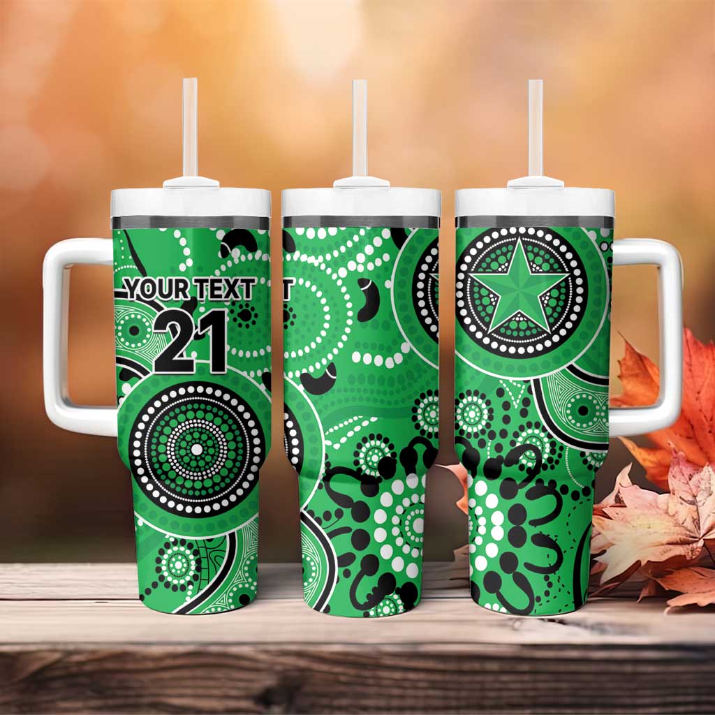 Stars Cricket Australian Aboriginal Custom Stanley Quencher 40oz Stainless Steel Tumbler With Handle