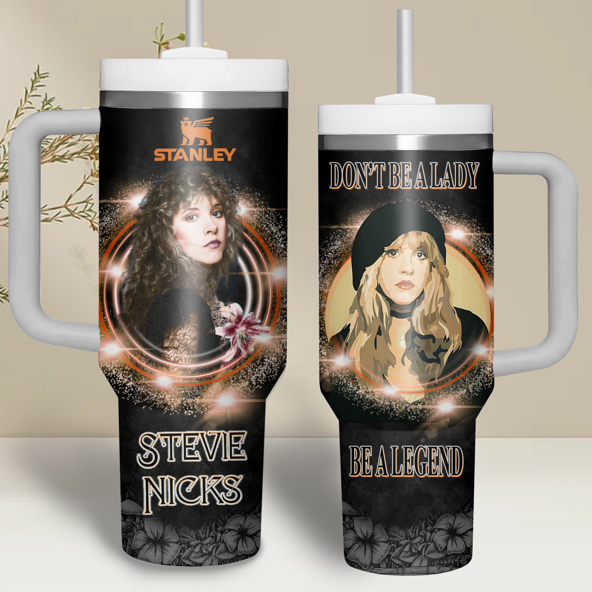 Stevie Nicks Music Custom Stanley Quencher 40oz Stainless Steel Tumbler With Handle