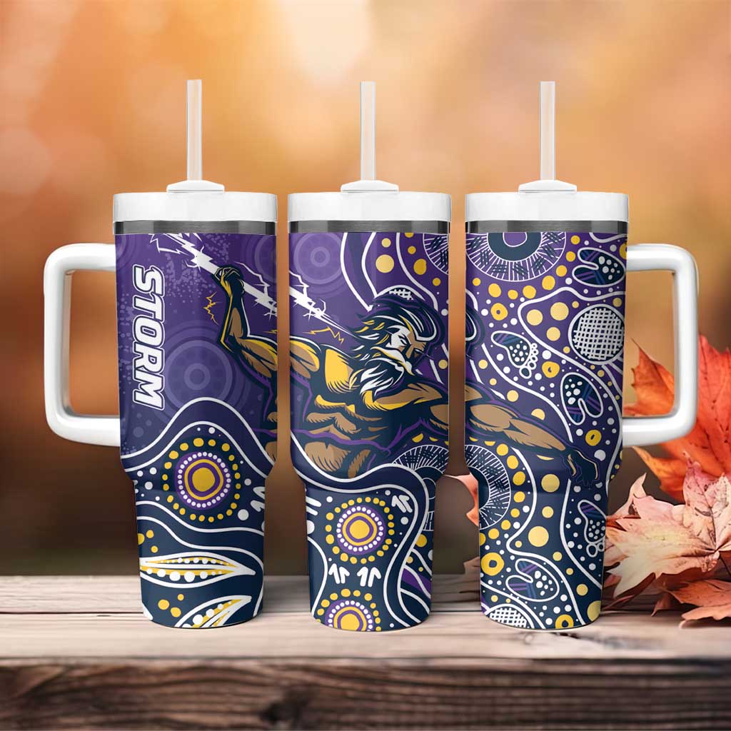 Storm Rugby Aboriginal 2024 GO Storms Custom Stanley Quencher 40oz Stainless Steel Tumbler With Handle