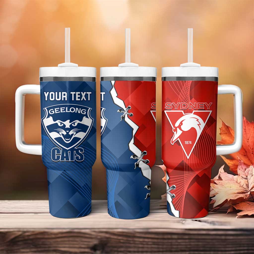 Swans And Cats Football 2024 Together Dynamic Version Custom Stanley Quencher 40oz Stainless Steel Tumbler With Handle