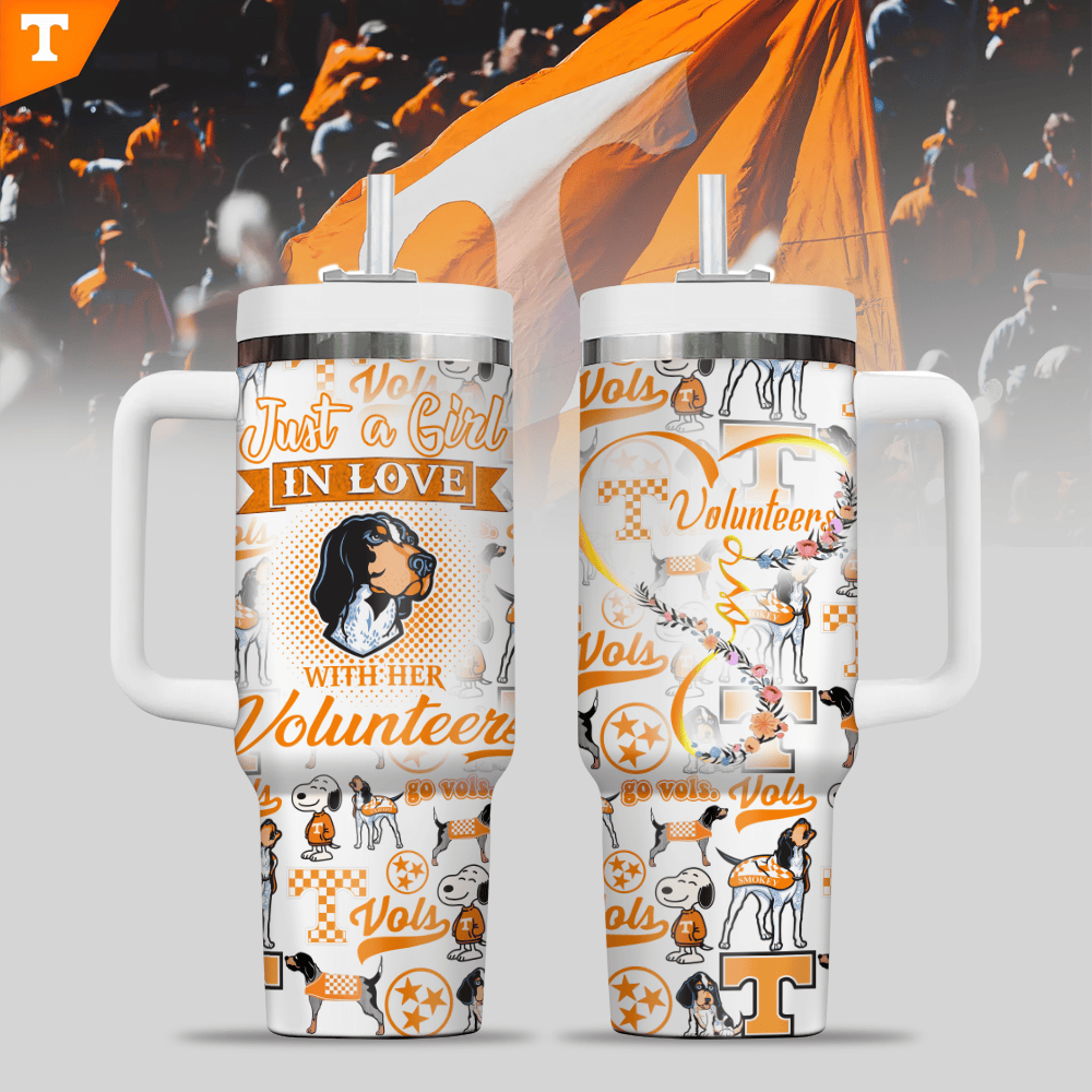 Tennessee Volunteers NCAA Custom Stanley Quencher 40oz Stainless Steel Tumbler With Handle