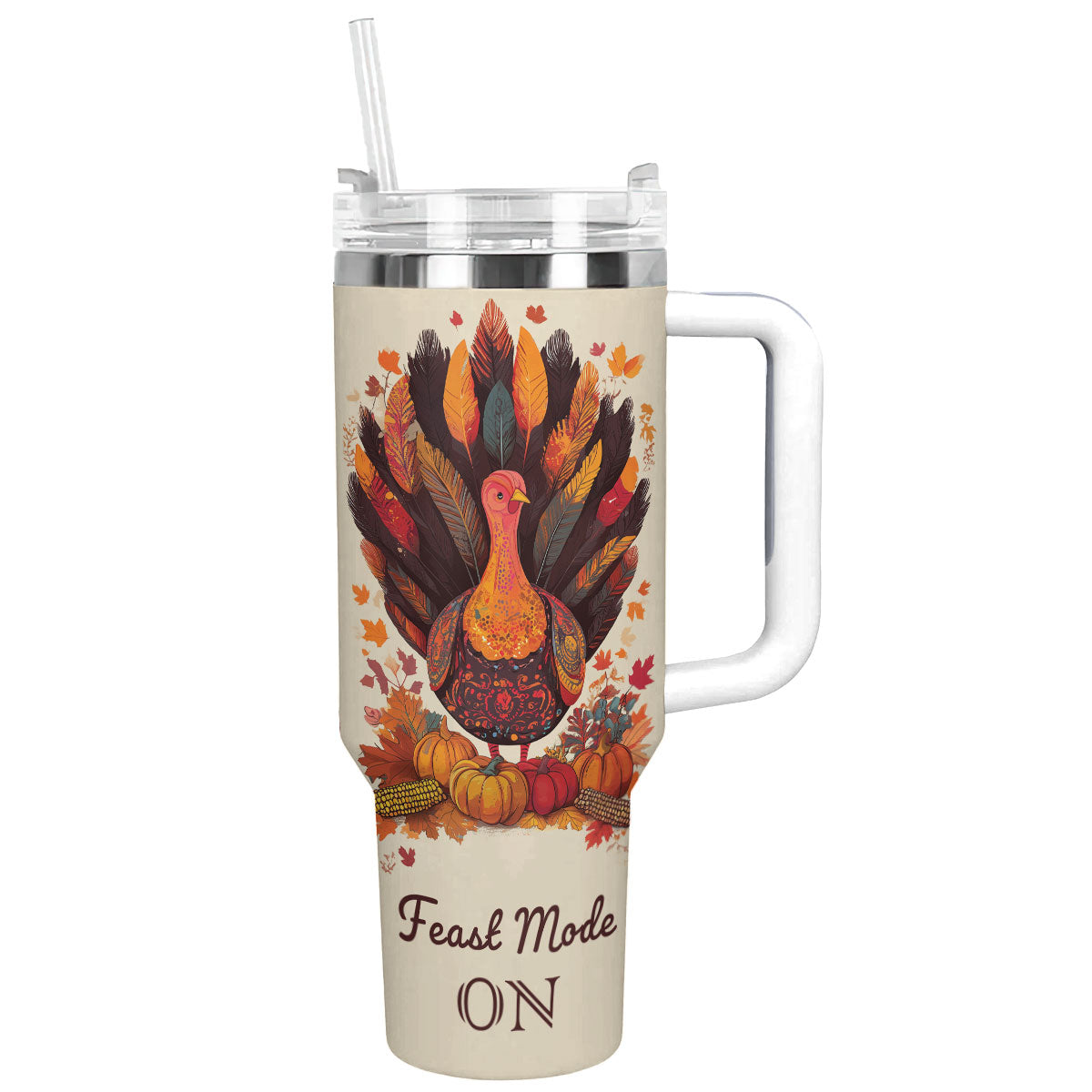 Thanksgiving Party Custom Stanley Quencher 40oz Stainless Steel Tumbler With Handle