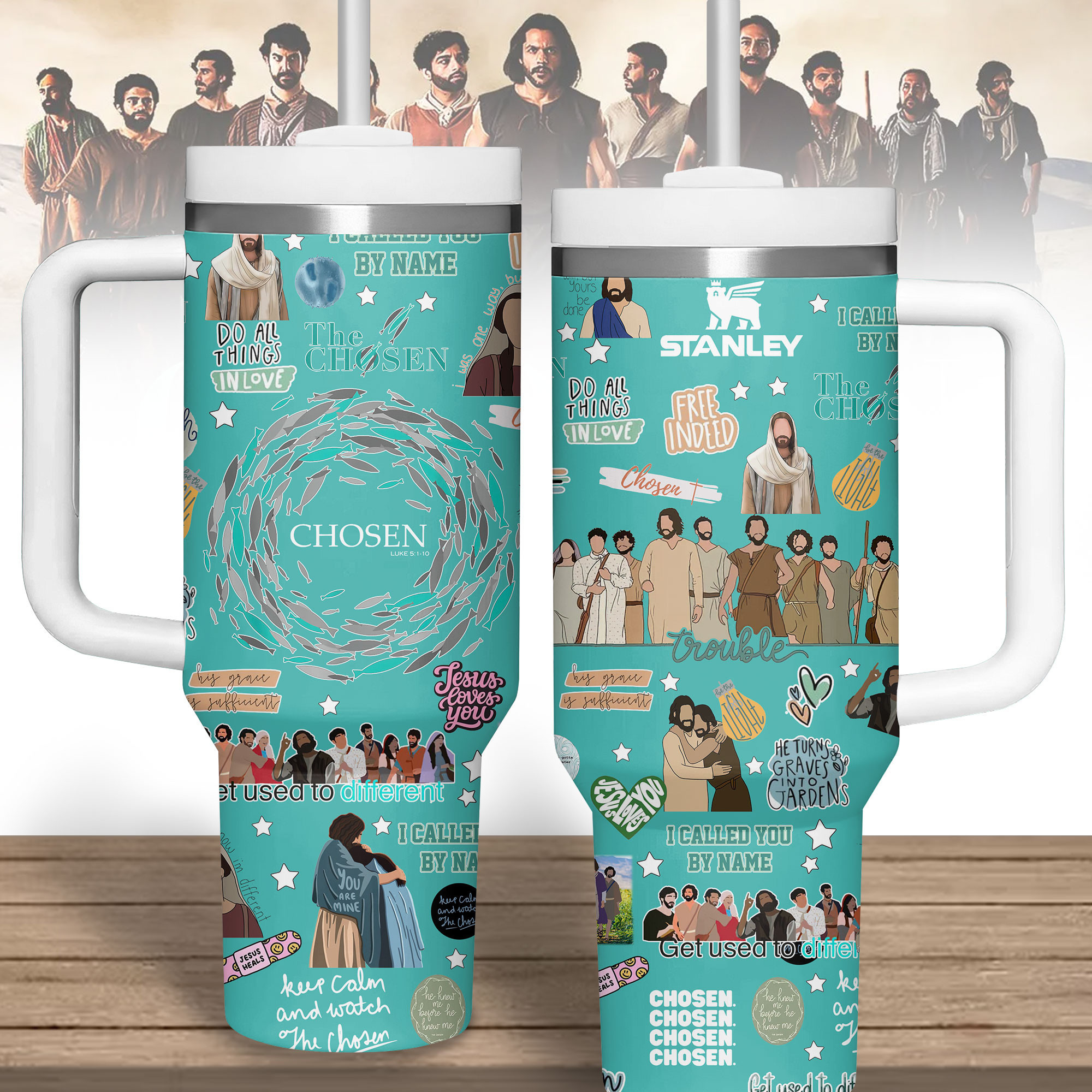 The Chosen TV Series Custom Stanley Quencher 40oz Stainless Steel Tumbler With Handle
