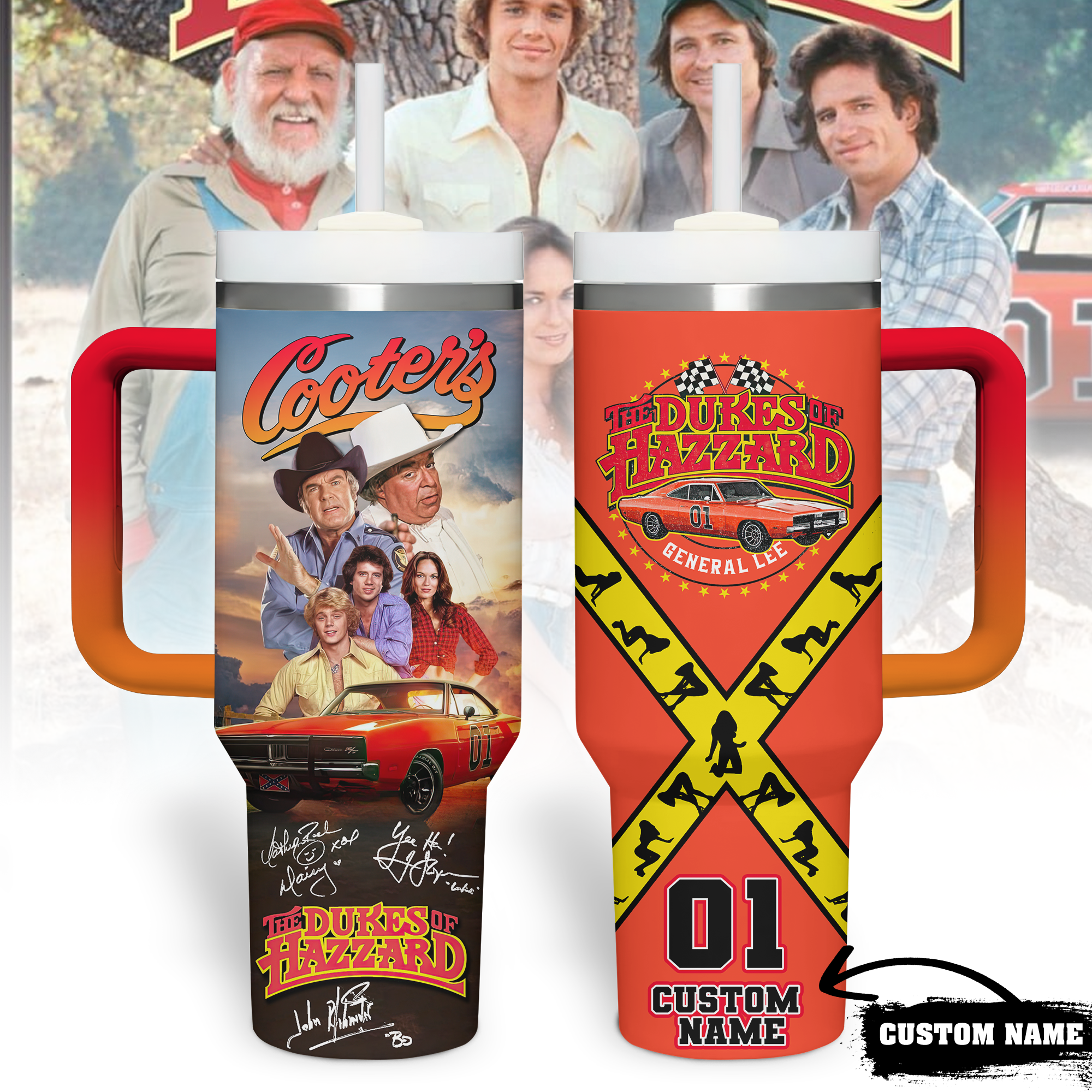 The Dukes of Hazzard Movies Custom Stanley Quencher 40oz Stainless Steel Tumbler With Handle