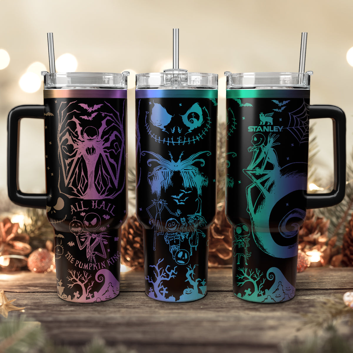 The Nightmare Before Christmas Movies Custom Stanley Quencher 40oz Stainless Steel Tumbler With Handle