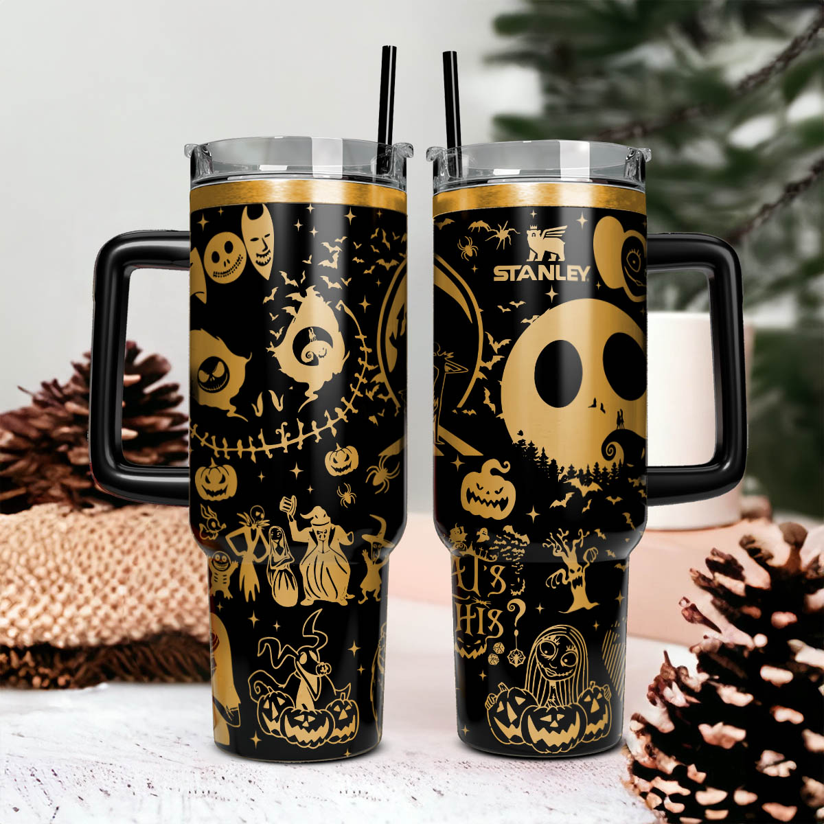The Nightmare Before Christmas Movies Custom Stanley Quencher 40oz Stainless Steel Tumbler With Handle