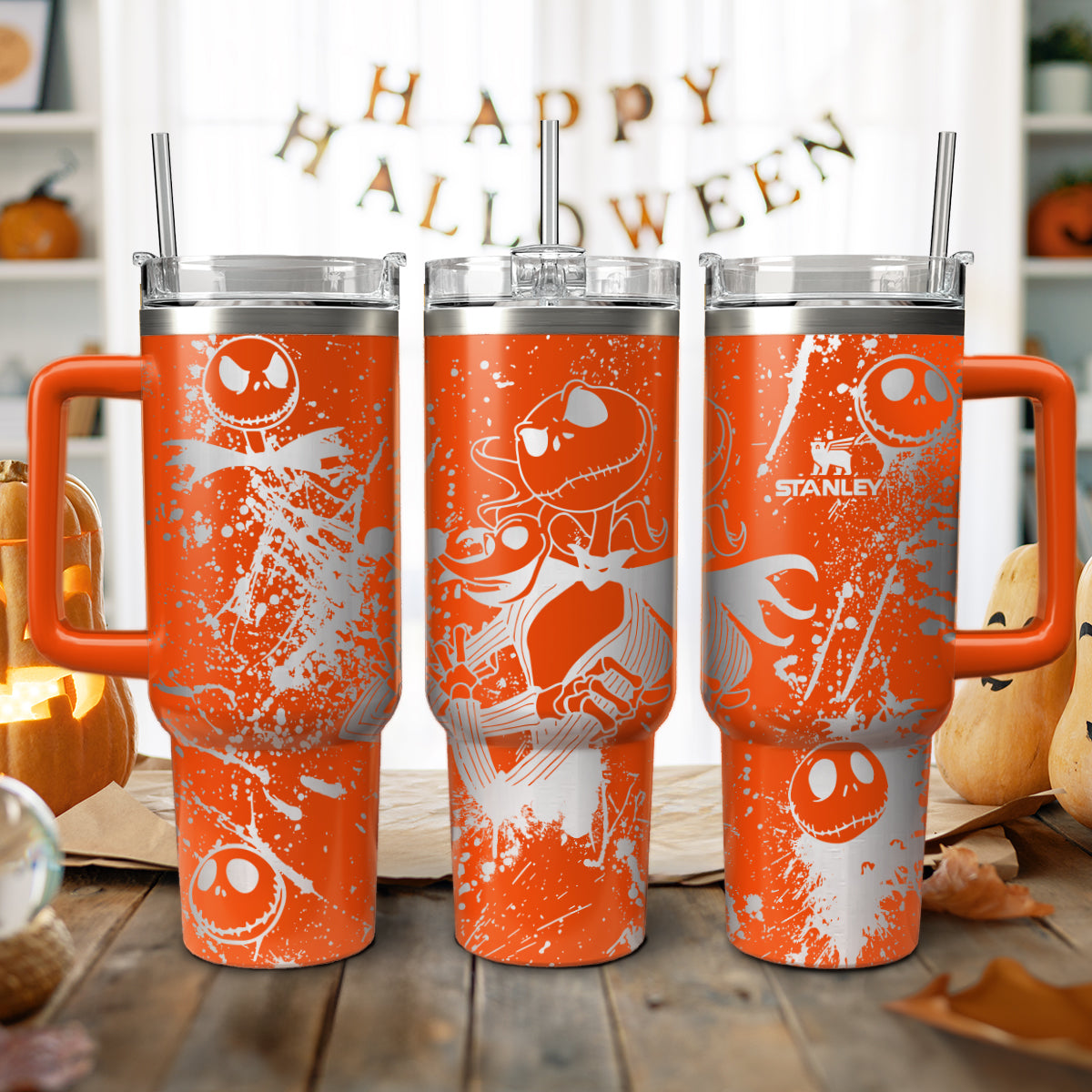 The Nightmare Before Christmas Movies Custom Stanley Quencher 40oz Stainless Steel Tumbler With Handle