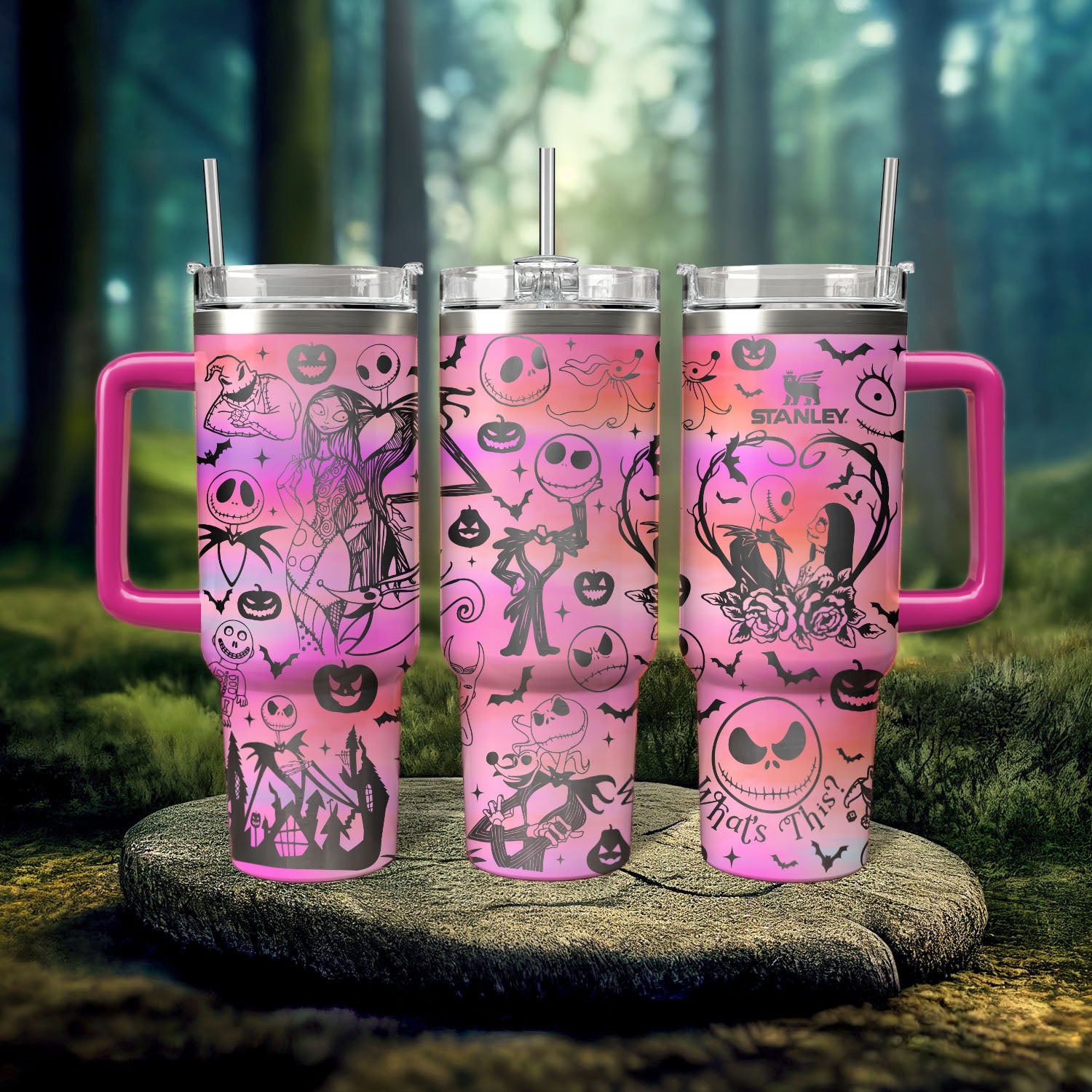 The Nightmare Before Christmas Movies Custom Stanley Quencher 40oz Stainless Steel Tumbler With Handle