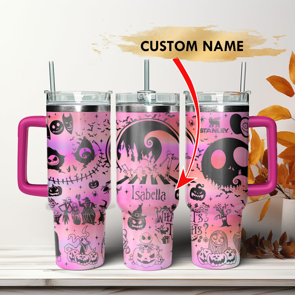 The Nightmare Before Christmas Movies Custom Stanley Quencher 40oz Stainless Steel Tumbler With Handle
