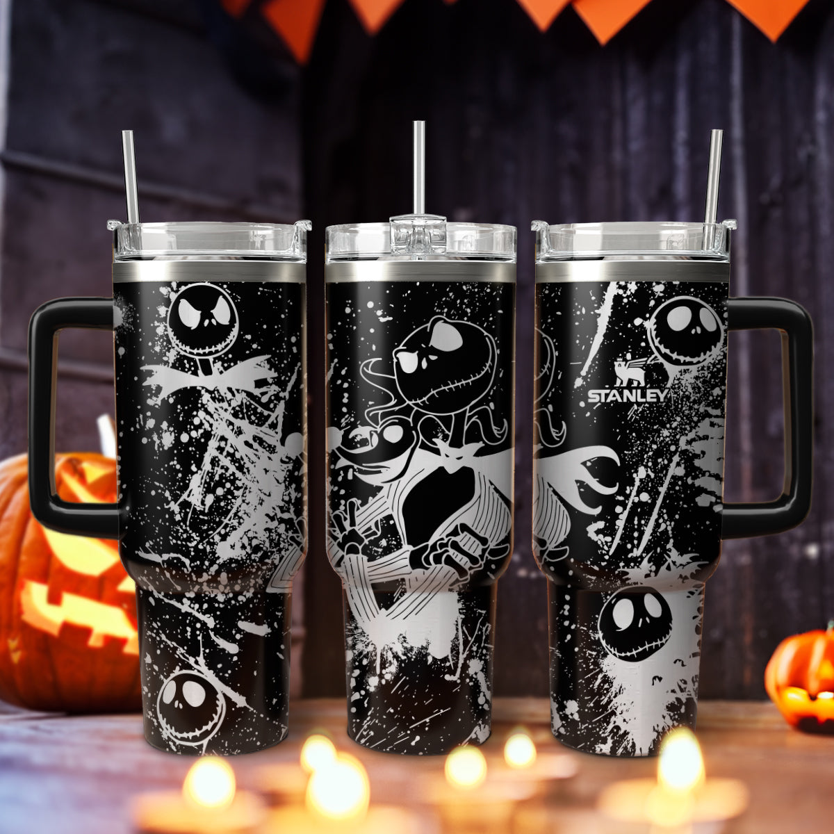 The Nightmare Before Christmas Movies Custom Stanley Quencher 40oz Stainless Steel Tumbler With Handle