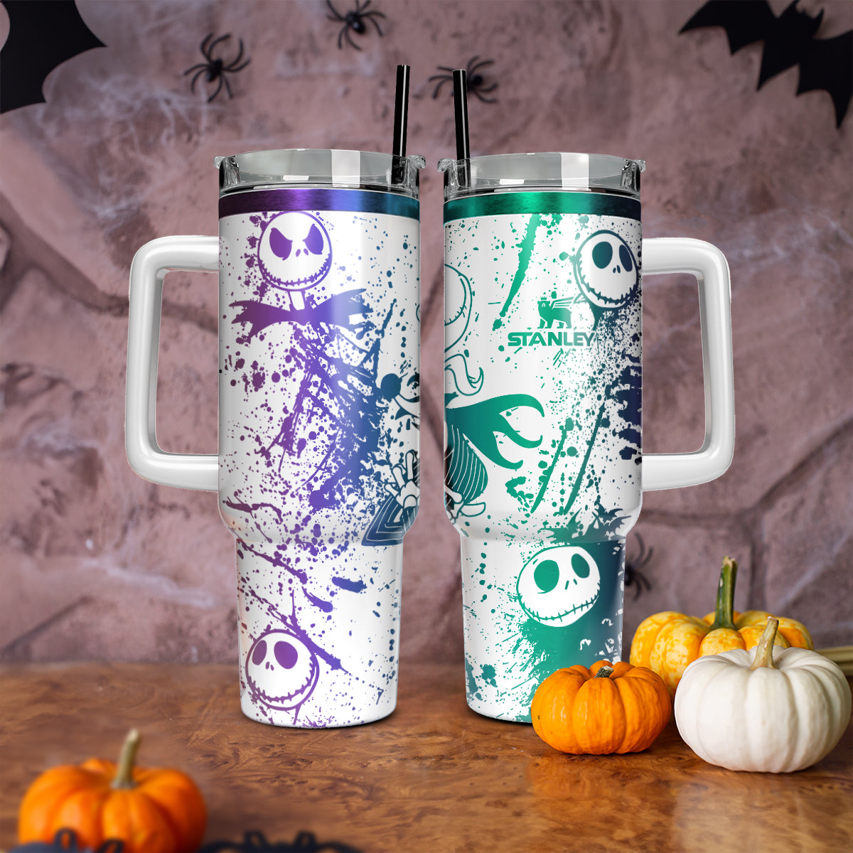 The Nightmare Before Christmas Movies Custom Stanley Quencher 40oz Stainless Steel Tumbler With Handle