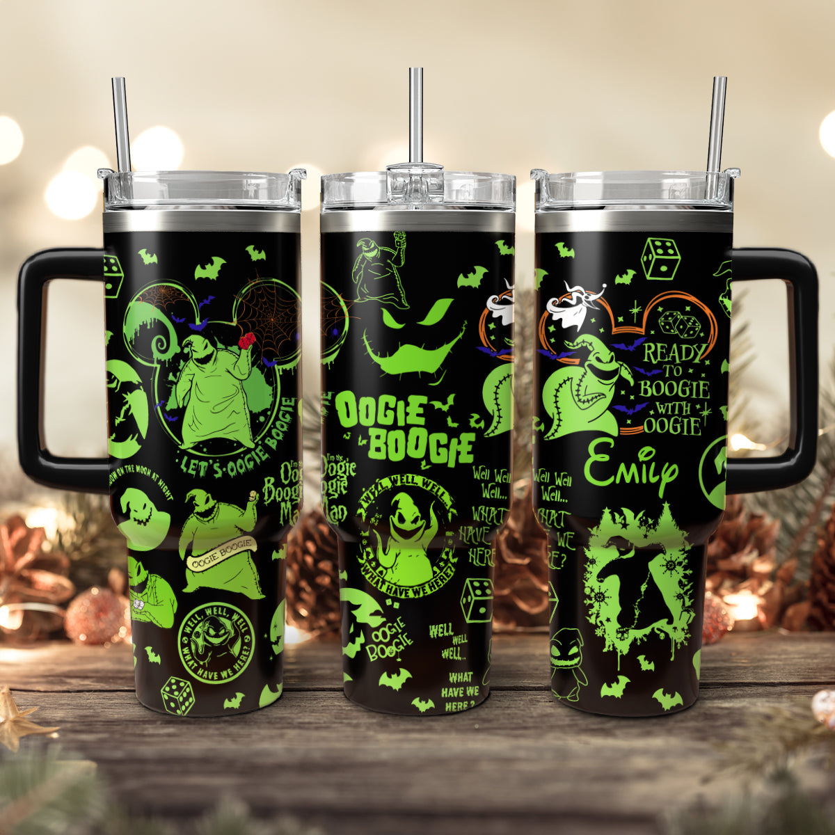 The Nightmare Before Christmas Movies Custom Stanley Quencher 40oz Stainless Steel Tumbler With Handle